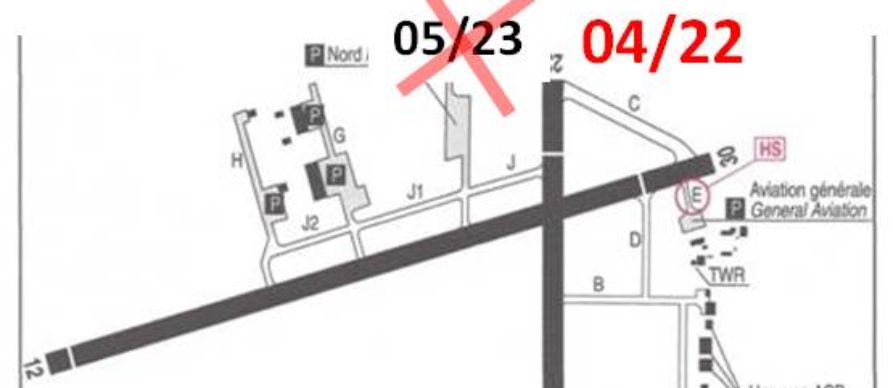 Nouvelle dénomination de piste : 04/22